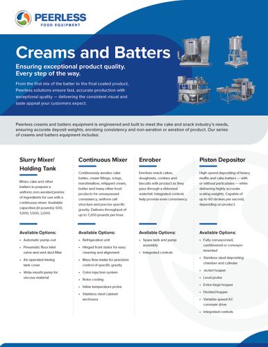 Peerless Creams & Batters Equipment