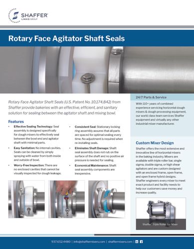 Shaffer Rotary Face Agitator Shaft Seals