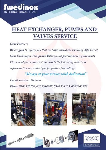 Heat Exchanger, Valves, Pumps Service