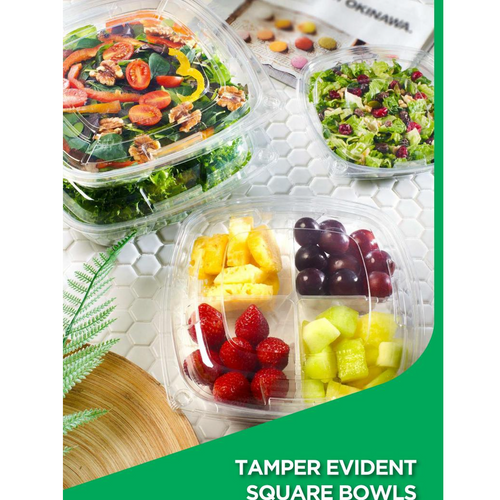 Tamper Evident square salad bowls