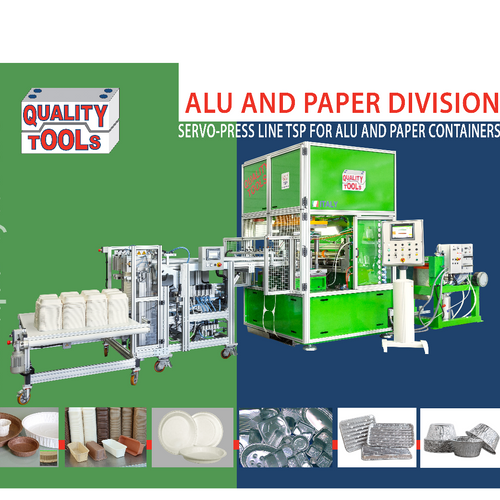 Complete line for alu and paper foil containers