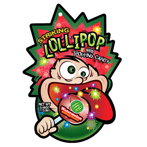 Striking Lollipop With Popping Candy 13.8g – Watermelon Flavor