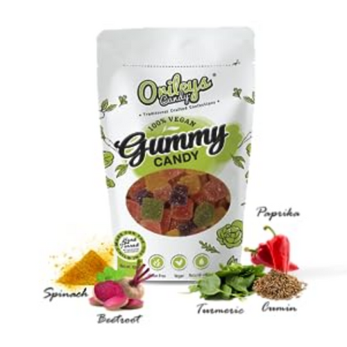 Orileys Jujubes Sugar Sprinkled Veg Gummy Candy Assorted 250 Grams