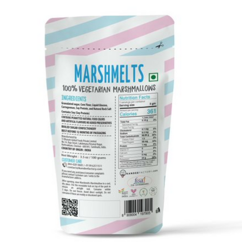 Veg Marshmelts Marshmallow - Assorted Fruit - 100 grams