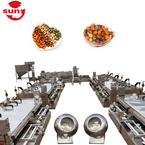 Industrial candy nut making production line chocolate coating production line snack food coating machine