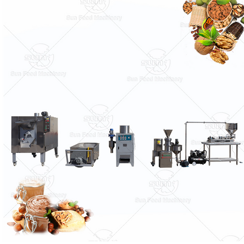 Hot hazelnut paste grinding machine nut butter maker nut grinder production line