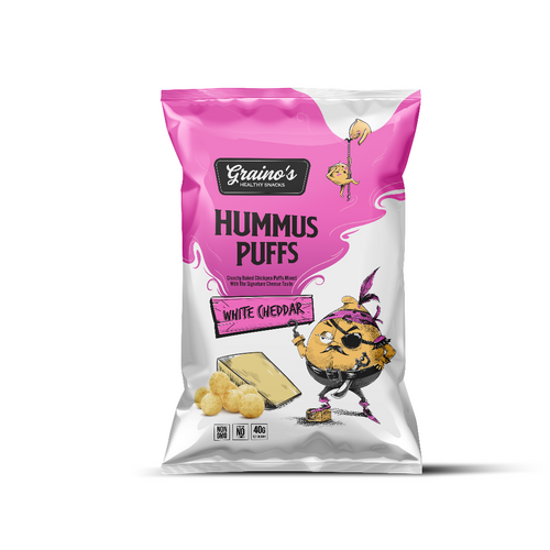Graino's Hummus Puffs with white cheddar Flavor