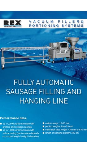 Fully automatic sausage filling and hanging line