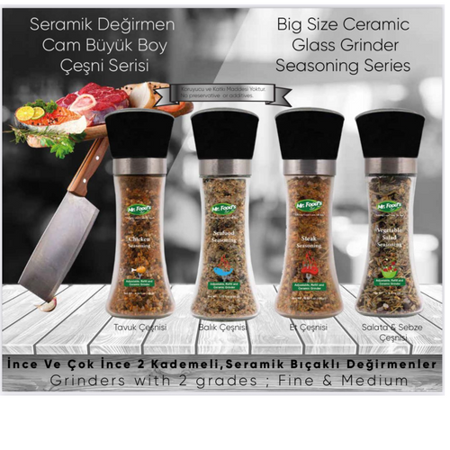 Mr. Foods  Ceramic Glass Grinder Salt&Seasoning Series
