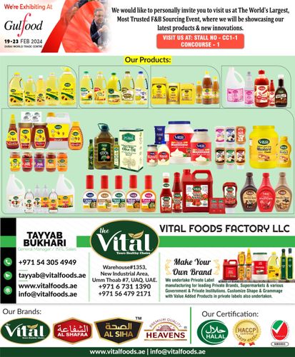 Update Products Catalogue - VITAL FOODS FACTORY LLC - UAE -