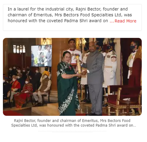 Rajni Bector bags Padma Shri