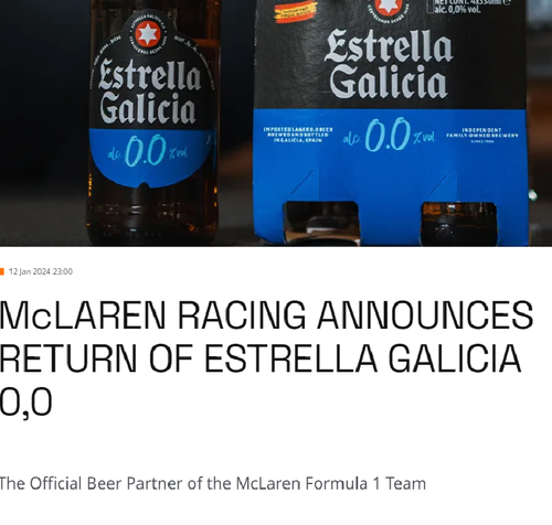 McLAREN RACING ANNOUNCES RETURN OF ESTRELLA GALICIA 0,0