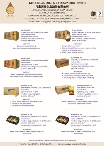 KIM CHUAN OILS & FATS SDN BHD - Product Brochure