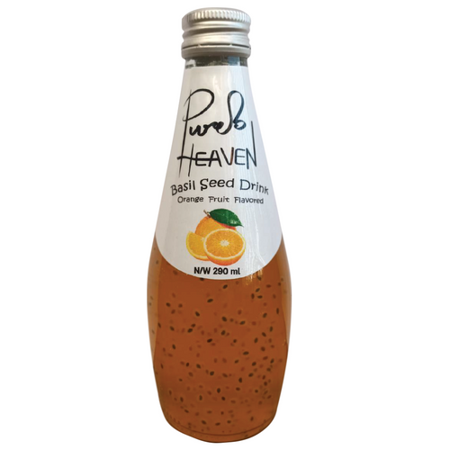 Basil Seed Drink Orange Fruit flavored 290ml Gulfood 2024