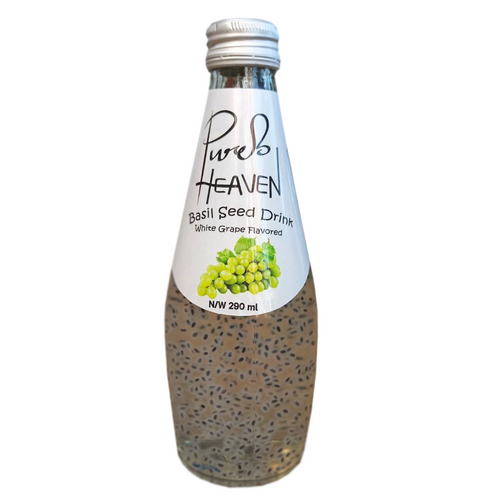 Basil Seed Drink White Grape flavored 290ml Gulfood 2024