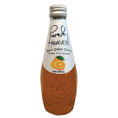 Basil Seed Drink Orange Fruit flavored 290ml Gulfood 2024