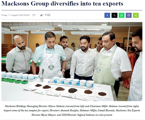 Macksons Group diversifies into tea exports