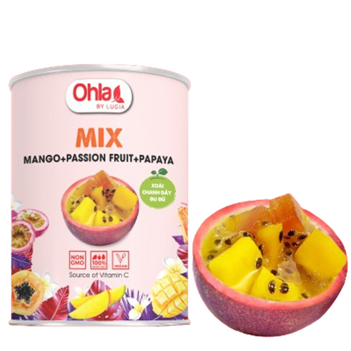 CANNED MIX MANGO + PASSION FRUIT + PAPAYA