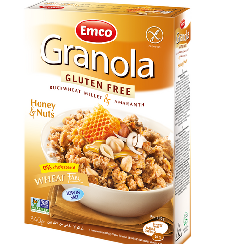 EMCO GRANOLA GLUTEN FREE WITH HONEY & NUTS340GM Gulfood 2025