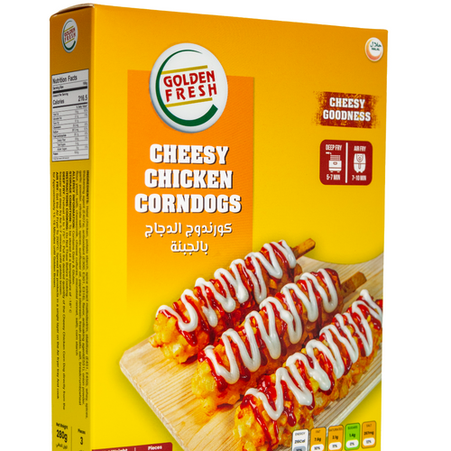 Cheesy chicken corn dog