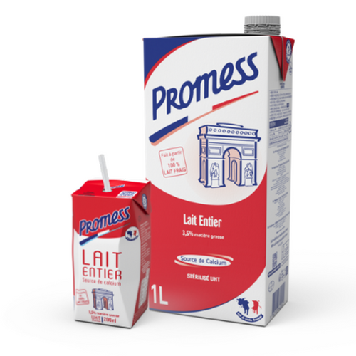Promess Whole, semi-skimmed and skimmed milk - 1L & 200ml bricks