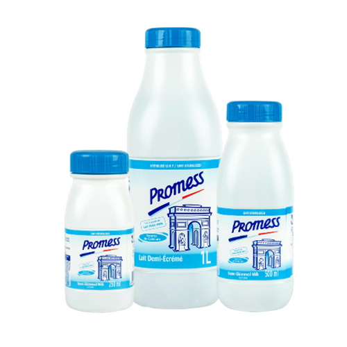 Promess Whole, semi-skimmed and skimmed milk - 1L, 500ml & 250ml HDPE bottles