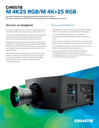 Christie M 4K25 RGB pure laser projector datasheet