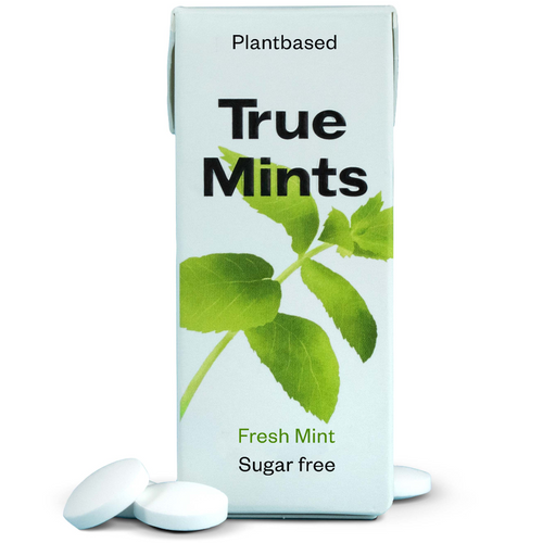 True Mints Sugar free pastilles with taste of mint. Contains sweeteners