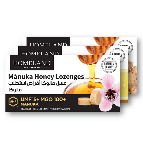 Homeland Manuka Lozenges UMF5+ MGO 100+ brought to you exclusively through 24 Royal Bloom direct from New Zealand