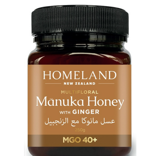 Homeland Manuka Infused Honey in different flavors brought directly from New Zealand to you by 24 Royal Bloom