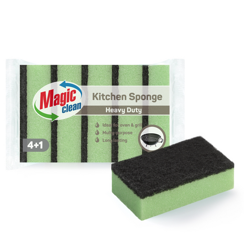 KITCHEN SPONGE 4+1 PCS. HEAVY DUTY