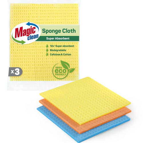 SPONGE CLOTH BIODEGRADABLE 3 PCS.,  SIZE S