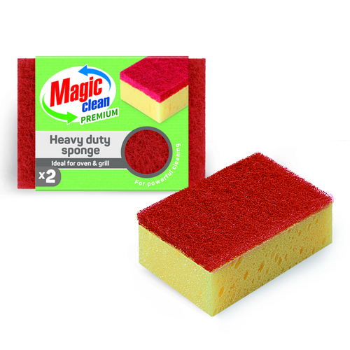 KITCHEN SPONGE 2 PCS. HEAVY DUTY CLEAN