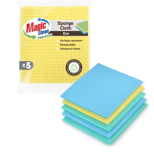 PREMIUM SPONGE CLOTH BIODEGRADABLE M 5 PCS