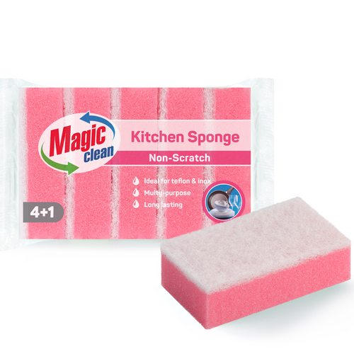 KITCHEN SPONGE 4+1 PCS. NON SCRATCH