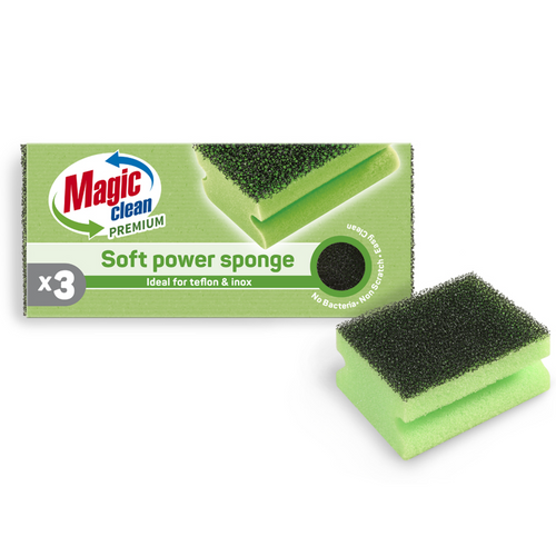 KITCHEN SPONGE WITH GRIP 3 PCS. SOFT POWER