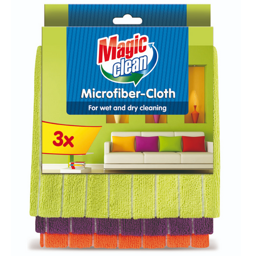 MAGIC CLEAN MICROFIBER CLOTH x 3 PCS.