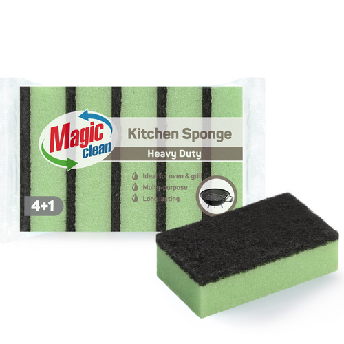 KITCHEN SPONGE 4+1 PCS. HEAVY DUTY