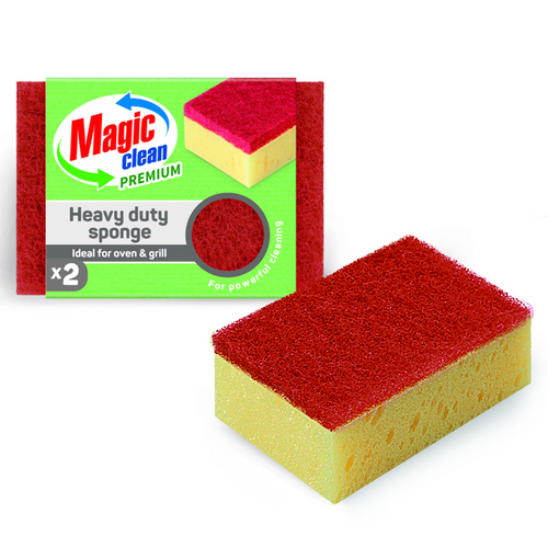 KITCHEN SPONGE 2 PCS. HEAVY DUTY CLEAN