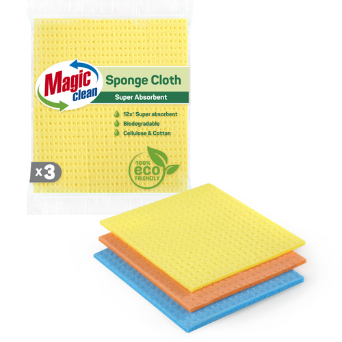 SPONGE CLOTH BIODEGRADABLE 3 PCS.,  SIZE M