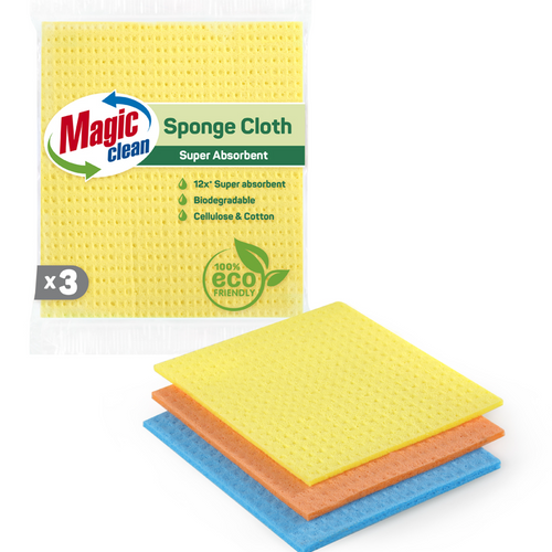 SPONGE CLOTH BIODEGRADABLE 3 PCS.,  SIZE M