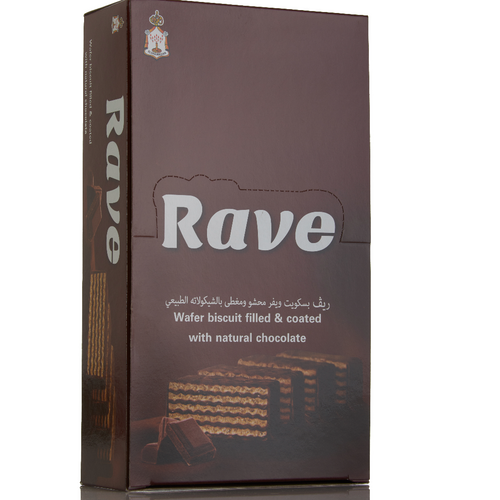 Rave filled and coated with milk chocolate