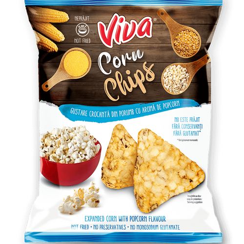 VIVA CORN CHIPS Popcorn-flavored expanded corn snacks