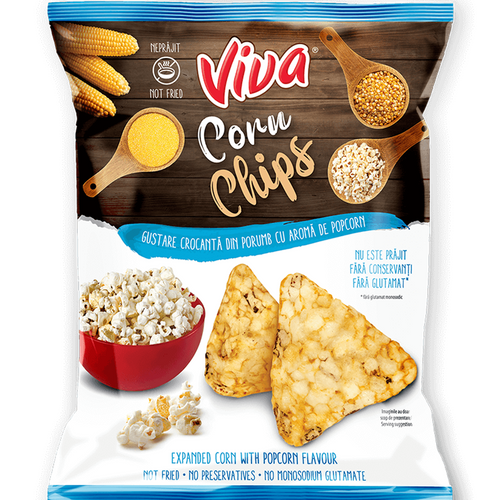 VIVA CORN CHIPS Popcorn-flavored expanded corn snacks