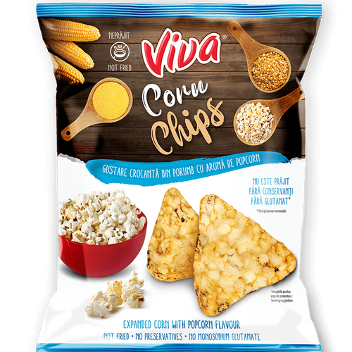 VIVA CORN CHIPS Popcorn-flavored expanded corn snacks