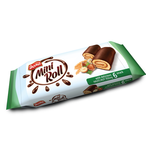 Mini Roll with hazelnut filling coated 6x32g