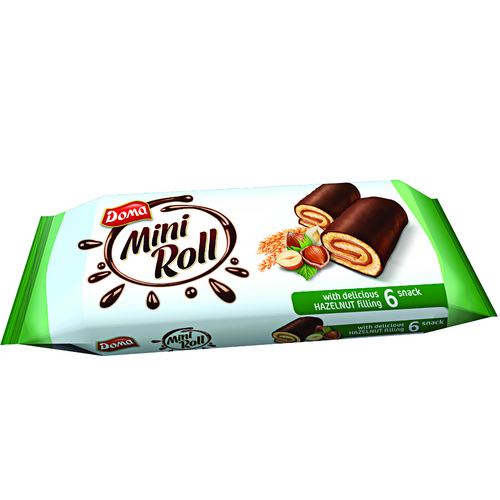 Mini Roll with hazelnut filling coated 6x32g