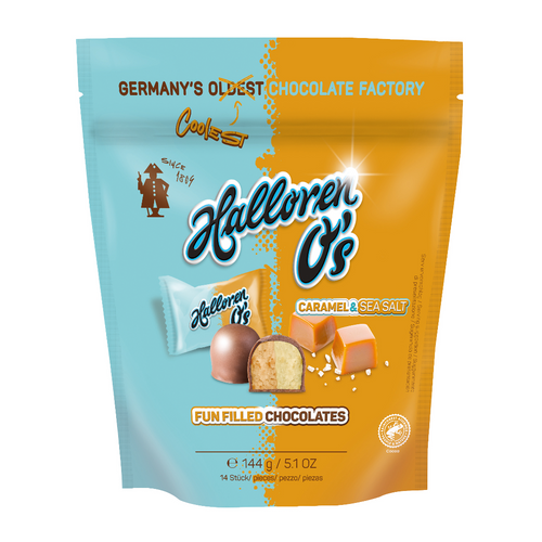 Halloren O's Caramel&SeaSalt, 144 g bag