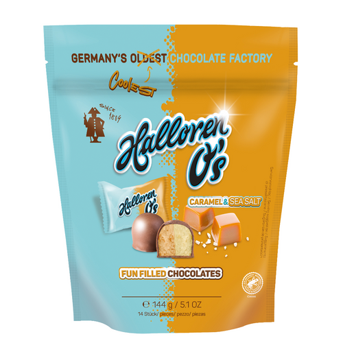 Halloren O's Caramel&SeaSalt, 144 g bag