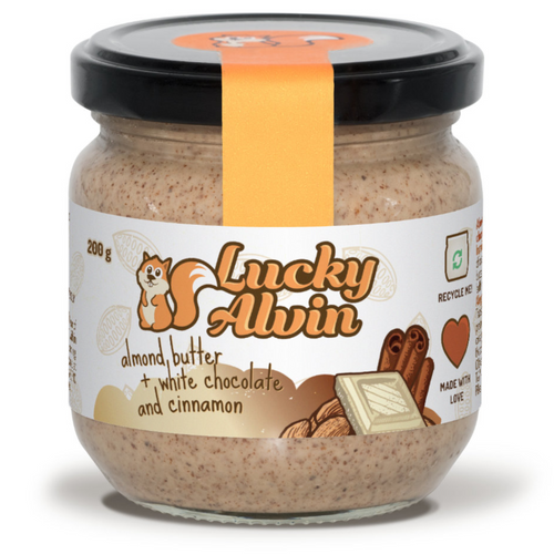 almond butter + white chocolate + cinnamon